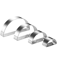 Rectangle cookie cutter ANCKNE Stainless Steel Rectangle Biscuit Molds Square Pastry Molds Fondant Cake Cookie Cutter Set 1 Inch Depth