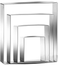 Rectangle cookie cutter ANCKNE Stainless Steel Rectangle Biscuit Molds Square Pastry Molds Fondant Cake Cookie Cutter Set 1 Inch Depth