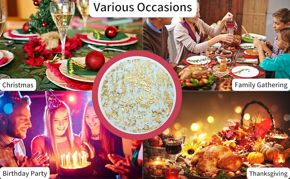 Snowkingdom Disposable Gold Placemats Set of 12 Metallic Round 13 Inch Foil Mesh Pressed Fall Table Mates 12 Pack Gold Doilies for Dining Table Wedding Birthday Party Holiday Home Decoration
