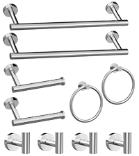 10-Pieces Matte Black Bathroom Accessories Set, 23.6 Inch Bath Towel Bar Set, SUS 304 Stainless Steel Bathroom Hardware Set, Towel Racks for Bathroom Wall Mounted.