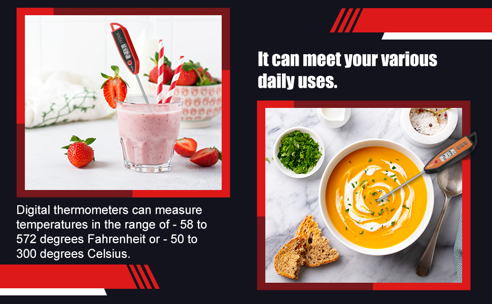 Digital Thermometer Food Meat Candy Water Immediate Read Thermometer for Kitchen Cooking(24 Pcs)