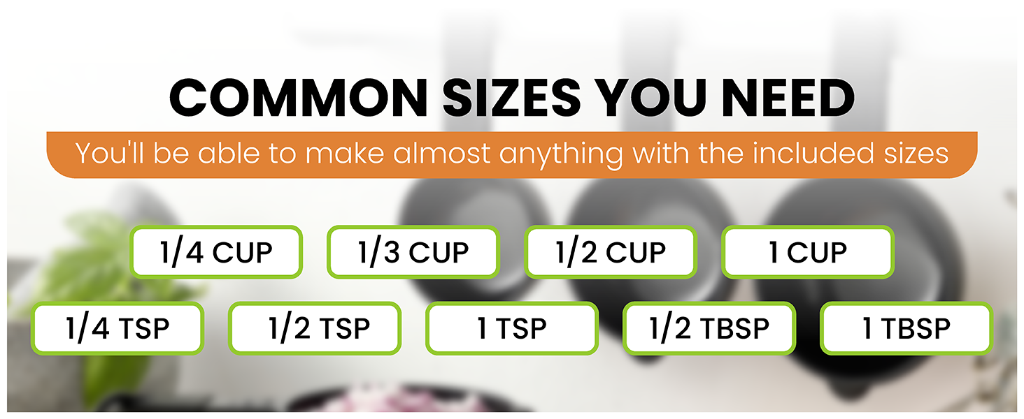 Spring Chef Magnetic Measuring Cups and Spoons Set of 9, Nesting Kitchen Tool with Easy to Read Markings for Measuring Dry or Liquid Ingredient, BPA Free, Black