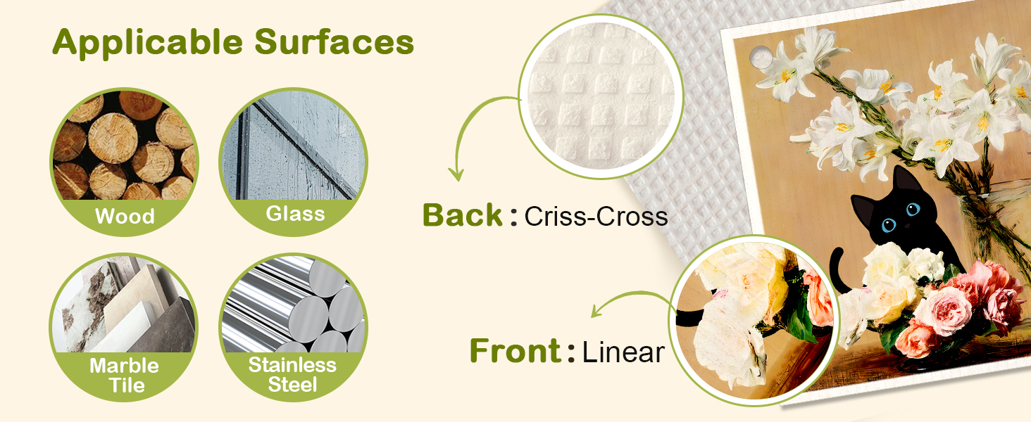 6 Pack Swedish Dishcloths for Kitchen - Reusable Dish Cloths for Washing Dishes Absorbent Cute Funny Kitchen Towels Cleaning Sponge, Floral Cat