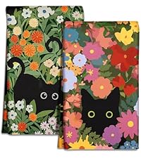 6 Pack Swedish Dishcloths for Kitchen - Reusable Dish Cloths for Washing Dishes Absorbent Cute Funny Kitchen Towels Cleaning Sponge, Floral Cat