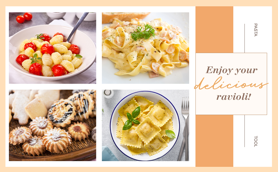 Tioncy 7 Pcs Pasta Making Tool Set Wood Gnocchi Board with Ravioli Stamp Ravioli Maker and Rolling Pin for Gnocchi Garganelli Italian Pasta Tools for Beginners and Home Cooks Kitchen Gift