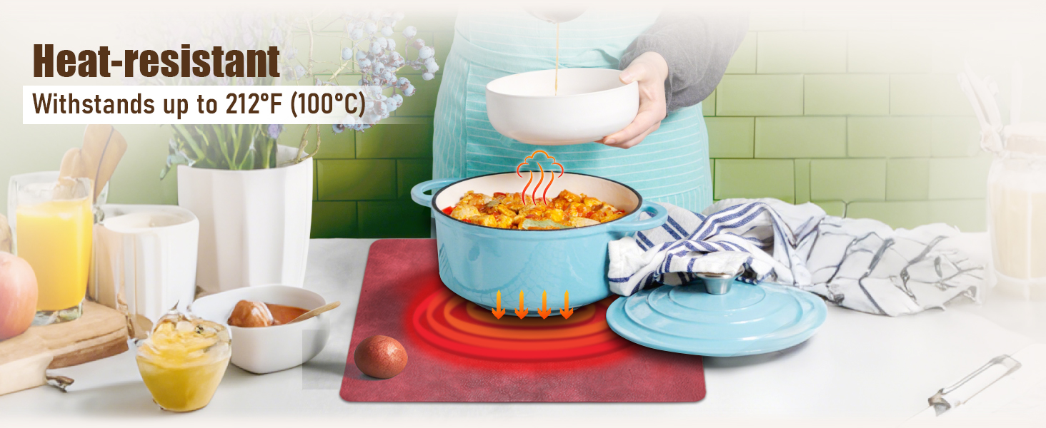 UnivoColors Placemats,Heat Resistant Placemats Set of 4 Washable 12 x 17 Inch,Waterproof Table Mats,Wipeable Pu Place Mats for Kitchen,Dining Room.Reddish Brown