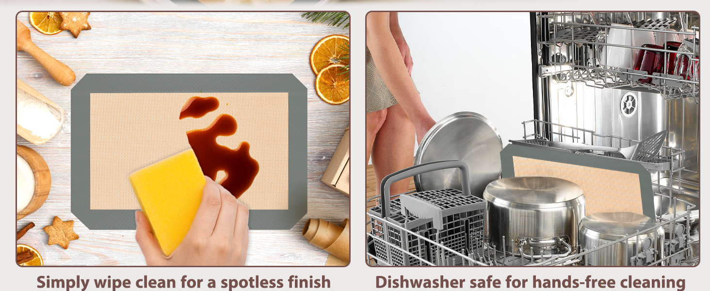 Silicone Baking Mat, 3 Pack Reusable Baking Sheet, Non-Stick ＆ Food Safe Silicone Mats for Baking for Making Cookies Macaroons Bread, Baking Supplies ＆ Accessories