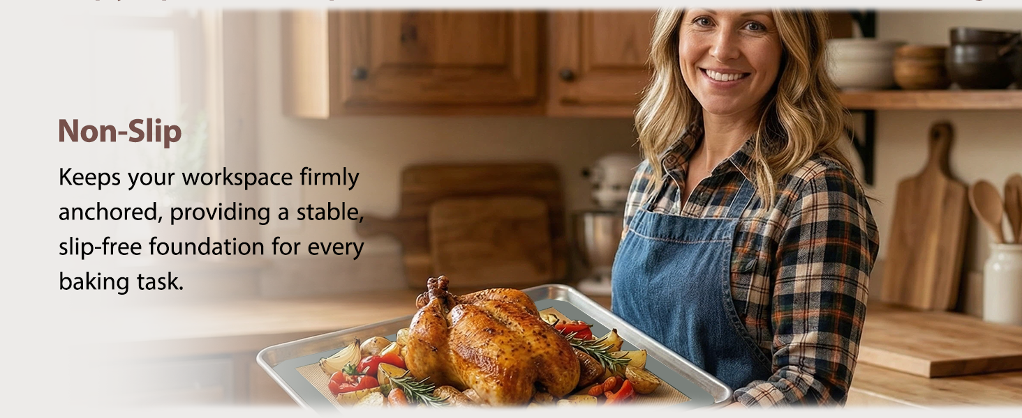 Silicone Baking Mat, 3 Pack Reusable Baking Sheet, Non-Stick ＆ Food Safe Silicone Mats for Baking for Making Cookies Macaroons Bread, Baking Supplies ＆ Accessories