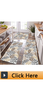 Bsmathom Farmhouse Kitchen Rugs Sets 3 Piece with Runner, Non Slip Kitchen Rugs and Mats Set Non Skid Washable Kitchen Floor Mat for Kitchen Floor Hallway Living Room Office Entryway