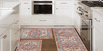 Bsmathom Farmhouse Kitchen Rugs Sets 3 Piece with Runner, Non Slip Kitchen Rugs and Mats Set Non Skid Washable Kitchen Floor Mat for Kitchen Floor Hallway Living Room Office Entryway