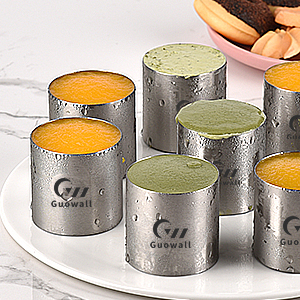 Guowall Cake Ring Mold 8 pcs Mini Mousse Mould Seamless Stainless Steel Cake Cutter Small Size Round Food Pastry Shaping for Baking - 2 inch