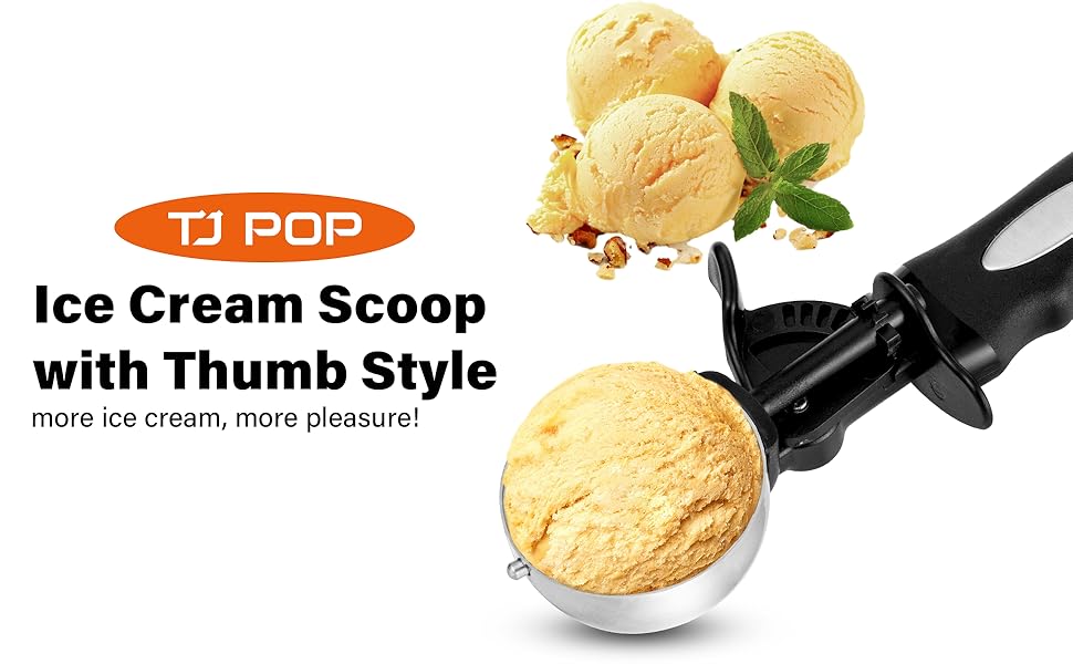 3.5 Tbsp Cookie Scoop, Ice Cream Scoop with Thumb Trigger, Cookie Dough Melon Baller Scoop 55 mm, Comfortable Grip, Non-Slip, 50 ML