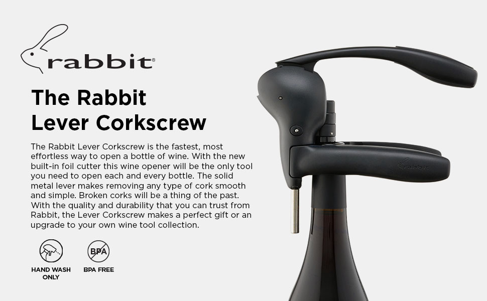 Rabbit Wine Lever Corkscrew Wine Opener With Built In Foil Cutter