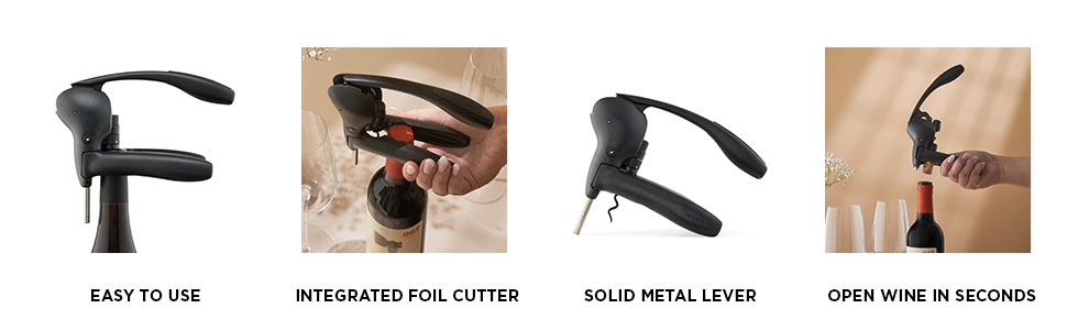 Rabbit Wine Lever Corkscrew Wine Opener With Built In Foil Cutter