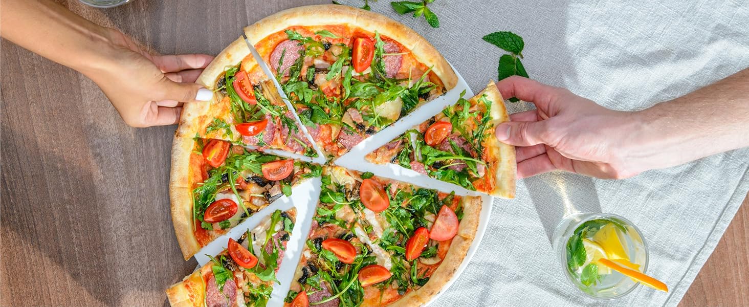 Deiss Lux Heavy Duty Pizza Cutter With Wheel Slicer- Stainless Steel Sharp Smooth Pizza Cutter Wheel With Easy Grip Non-Slip Handle, Dishwasher Safe (BLACK)