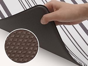 FRESHMINT Farmhouse Stripe Anti-Fatigue Kitchen Mat Set of 2, Cushioned Foam Kitchen Mats for Floor, Waterproof Non Slip Comfort Mat, Modern Kitchen Rug for Kitchen Decor, Sink, Laundry, Office