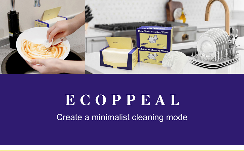 Multi-Surface Dish Cleaning Cloths | Soap Pre-load | Concentrated Plant-Based Cleaning Material | Residue Free, Light Rice Scent | 100 Big Sheets | Perfect for Camping Dormitory Apartment Company