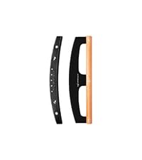 KitchenStar 14-Inch Pizza Cutter Rocker Blade - Razor Sharp Stainless Steel Slicer Knife, Stylish Beech Wood Handle, Protective Cover - Professional Pizza Oven Accessories, Black