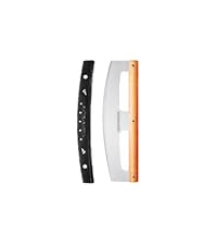 KitchenStar 14-Inch Pizza Cutter Rocker Blade - Razor Sharp Stainless Steel Slicer Knife, Stylish Beech Wood Handle, Protective Cover - Professional Pizza Oven Accessories, Black