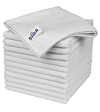MR.SIGA Microfiber Cleaning Cloths, All-Purpose Microfiber Towels, Streak Free Cleaning Rags, Pack of 12, Green, Size 32 x 32 cm(12.6 x 12.6 inch)