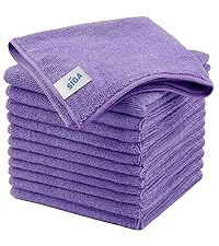 MR.SIGA Microfiber Cleaning Cloths, All-Purpose Microfiber Towels, Streak Free Cleaning Rags, Pack of 12, Green, Size 32 x 32 cm(12.6 x 12.6 inch)
