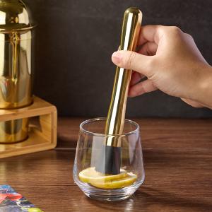 Cocktail Shaker Set Bartender Kit : 12-Piece Bar Tool Set with Bamboo Stand | Bars Set with All Practical Bar Accessories, for Drink Mixing, Bar, Home, Lounge & Party (Gold)