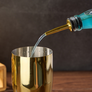 Cocktail Shaker Set Bartender Kit : 12-Piece Bar Tool Set with Bamboo Stand | Bars Set with All Practical Bar Accessories, for Drink Mixing, Bar, Home, Lounge & Party (Gold)