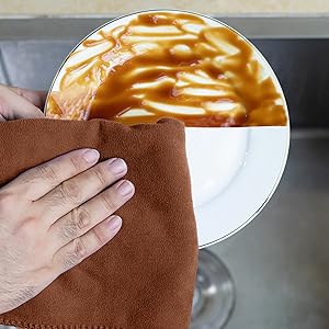 kimteny 13x28 Inches Kitchen Cloth Dish Towels, 400 GSM Premium Dishcloths, Super Absorbent Coral Velvet Microfiber Cleaning Cloths, Fast Drying Rags for Washing Dishes (6 Pack, Dark Grey)