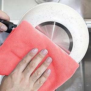 kimteny 13x28 Inches Kitchen Cloth Dish Towels, 400 GSM Premium Dishcloths, Super Absorbent Coral Velvet Microfiber Cleaning Cloths, Fast Drying Rags for Washing Dishes (6 Pack, Dark Grey)