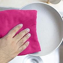 kimteny 13x28 Inches Kitchen Cloth Dish Towels, 400 GSM Premium Dishcloths, Super Absorbent Coral Velvet Microfiber Cleaning Cloths, Fast Drying Rags for Washing Dishes (6 Pack, Dark Grey)