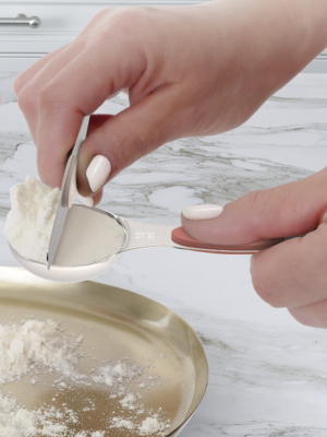 Magnetic Measuring Spoons Set - Stainless Steel, Double Ended, Stackable & Nested Design for Dry and Liquid Ingredients, Ideal for Spice Jars, 9-Piece Set with Leveler (Country Chic)