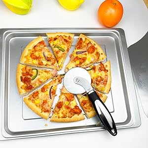 Pizza Peel 12 x 14inches, Pizza Paddle Pizza Spatula Shovel Pizza Cutter, Pizza Peel with Foldable Wood Handle, Aluminum Pizza Turner Peel Tools Making Accessories for Baking Pizza Bread