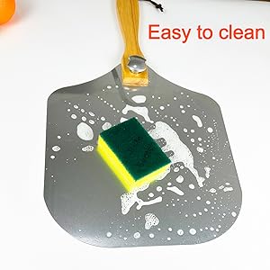 Pizza Peel 12 x 14inches, Pizza Paddle Pizza Spatula Shovel Pizza Cutter, Pizza Peel with Foldable Wood Handle, Aluminum Pizza Turner Peel Tools Making Accessories for Baking Pizza Bread