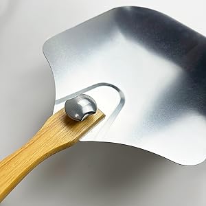 Pizza Peel 12 x 14inches, Pizza Paddle Pizza Spatula Shovel Pizza Cutter, Pizza Peel with Foldable Wood Handle, Aluminum Pizza Turner Peel Tools Making Accessories for Baking Pizza Bread