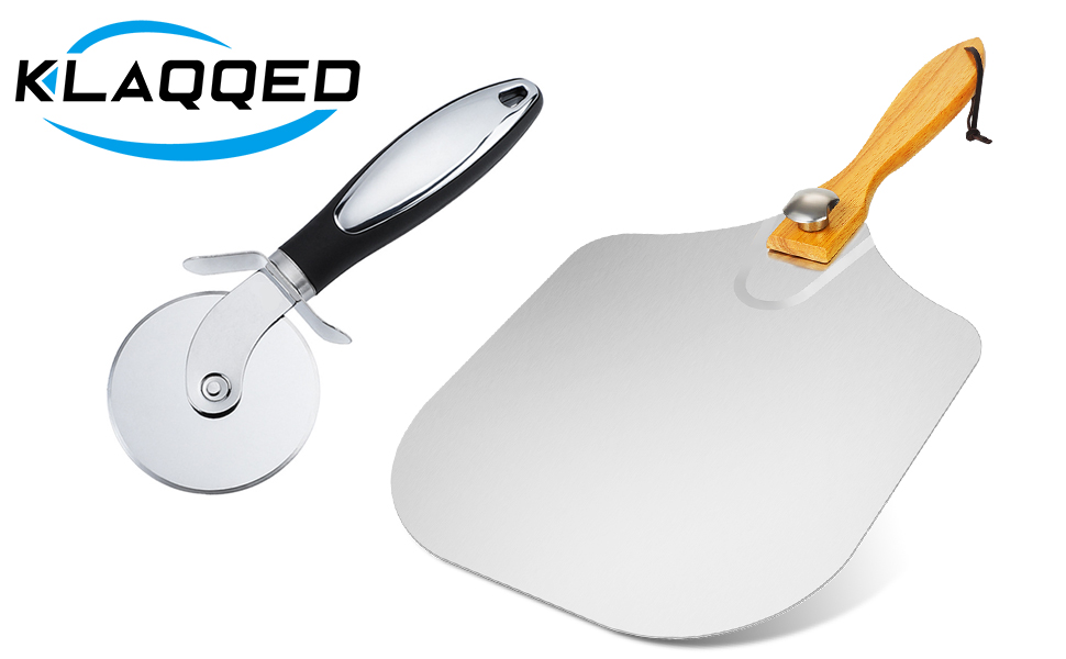 Pizza Peel 12 x 14inches, Pizza Paddle Pizza Spatula Shovel Pizza Cutter, Pizza Peel with Foldable Wood Handle, Aluminum Pizza Turner Peel Tools Making Accessories for Baking Pizza Bread