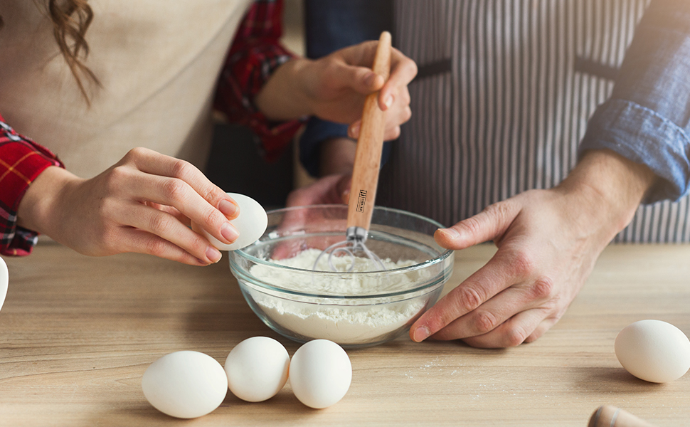 ORBLUE Premium Danish Dough Whisk - Dutch Whisk with Stainless Steel Ring - Danish Whisk for Bread, Pastry or Pizza Dough, 13-inch 1-PACK