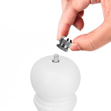 Salt and Pepper Grinder Set of 2 - Wood Salt and Pepper Mill with Adjustable Coarseness Ceramic Core - Manual Salt Grinders Refillable Spice Mills - Pepper Shakers for Sea Salt/Chili/Sesame, 6.5 Inch