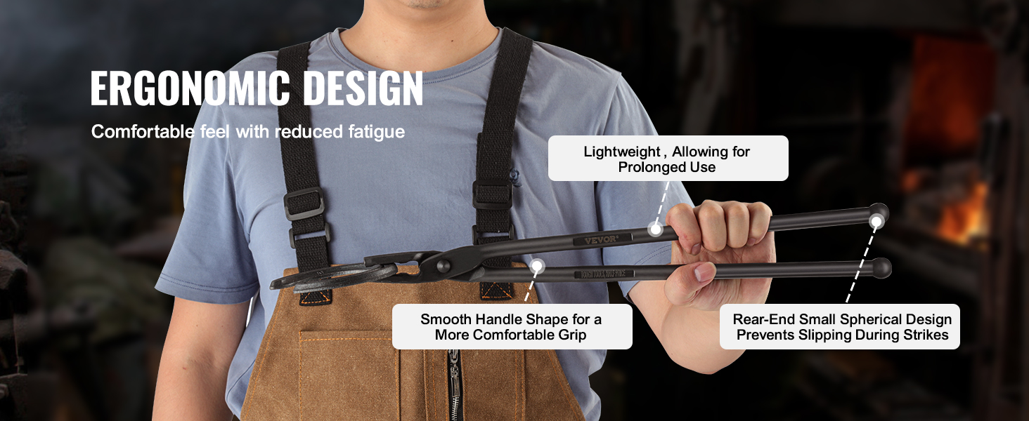 VEVOR Blacksmith Tongs, 4 PCS: V-Bit Bolt, Wolf Jaw, Z V-Bit & Gripping - A3 Carbon Steel, 18' for Blacksmiths & Bladesmiths