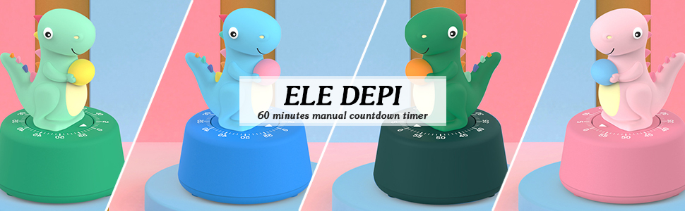 60 Minutes Mechanical Kitchen Timer,Cute Dinosaur Timer for Kids,Wind Up Egg Timer for Cooking,Reading,Classroom and Do Sports. (Sky Blue)