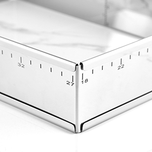 Guowall Extensible Stainless Steel Square Cake Mold Heavy Duty Adjustable Mousse Ring Rectangle Shaped Detachable Mousse Cake Cutter, Pastry DIY Baking Tool - 10 * 7in