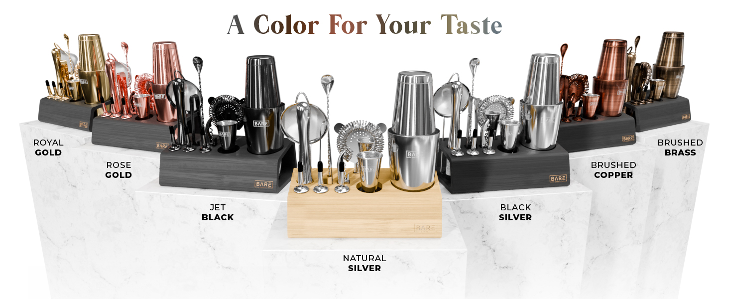 BARE BARREL® Mixology Bartender Kit Bar Set | 14-Piece Cocktail Shaker Set | Martini Barware Mixing Tools for Home Bartending | Incl. 35 Recipe Cards | Gift Set (28oz Boston Shaker, Silver/Black)