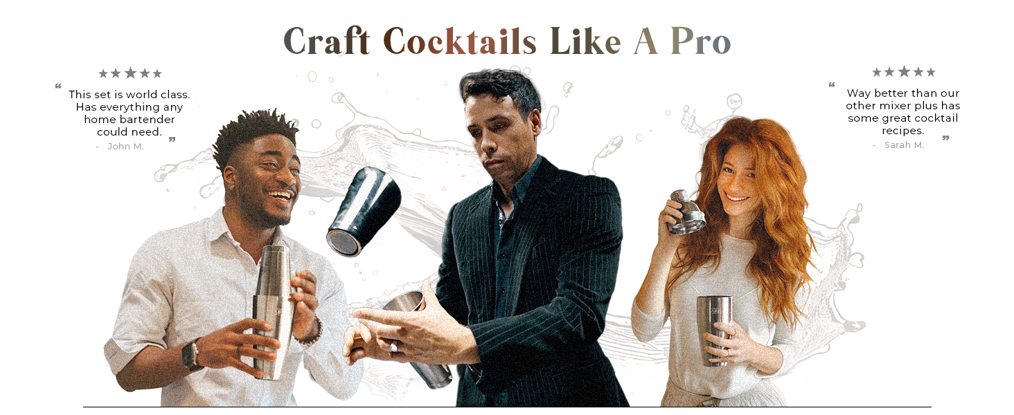 BARE BARREL® Mixology Bartender Kit Bar Set | 14-Piece Cocktail Shaker Set | Martini Barware Mixing Tools for Home Bartending | Incl. 35 Recipe Cards | Gift Set (24oz Cobbler Shaker, Jet Black/Black)