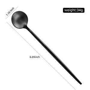 4 PCS 6.7 Inches Satin Black Stainless Steel 18/10 Coffee Spoons,Iced Tea Spoon,Espresso Stirring Spoons,Matte Black SS304 Teaspoons,Dessert Spoon,Long Coffee Spoons accessories