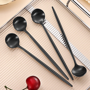4 PCS 6.7 Inches Satin Black Stainless Steel 18/10 Coffee Spoons,Iced Tea Spoon,Espresso Stirring Spoons,Matte Black SS304 Teaspoons,Dessert Spoon,Long Coffee Spoons accessories