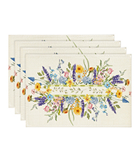 Artoid Mode Boho Bohemia Style Sliver Placemats Set of 4, 12x18 Inch Country Rustic Farmhouse Magical Fall Table Mats for Party Kitchen Dining Decoration