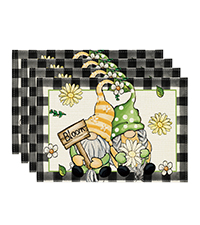 Artoid Mode Boho Bohemia Style Sliver Placemats Set of 4, 12x18 Inch Country Rustic Farmhouse Magical Fall Table Mats for Party Kitchen Dining Decoration