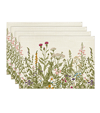 Artoid Mode Boho Bohemia Style Sliver Placemats Set of 4, 12x18 Inch Country Rustic Farmhouse Magical Fall Table Mats for Party Kitchen Dining Decoration