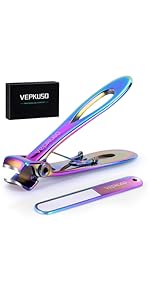 Nail Clippers for Seniors, Wide Jaw Fingernail Clippers and Angled Head Toenail Clippers for Thick Nail, Professional German Nail Clippers for Men, Women&Pregnant，Black