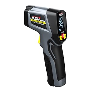 NDI Infrared Thermometer Temperature Gun -58℉～1202℉, Digital Laser Surface Temp Reader for Cooking, Pizza Oven, Candy, Griddle HVAC IR Thermometer Temp Gun with Adjustable Emissivity