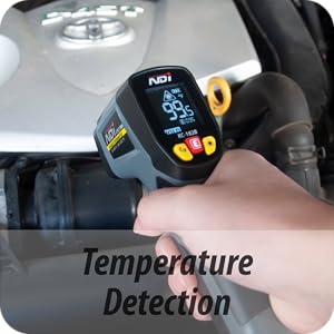 NDI Infrared Thermometer Temperature Gun -58℉～1202℉, Digital Laser Surface Temp Reader for Cooking, Pizza Oven, Candy, Griddle HVAC IR Thermometer Temp Gun with Adjustable Emissivity